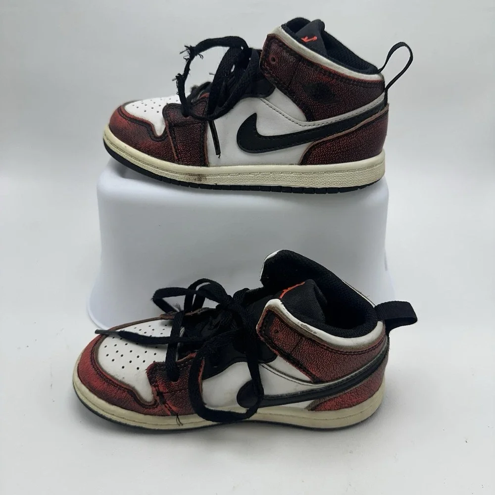 Nike Air Jordan 1 Mid SE‎ TD Wear Away Infrared 23 Sneakers Size 10C FB0566-006
